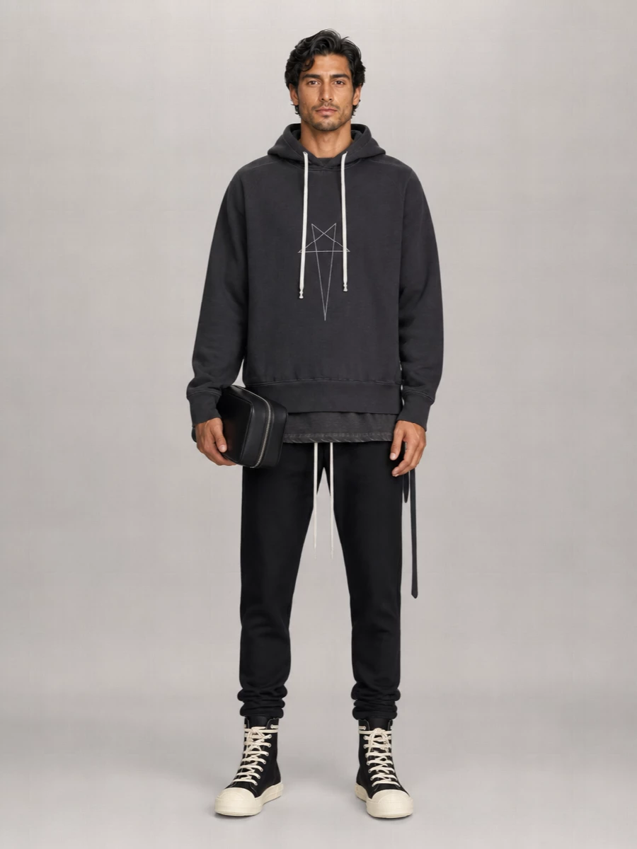 Rick Owens Drkshdw Denim High-Top Sneakers