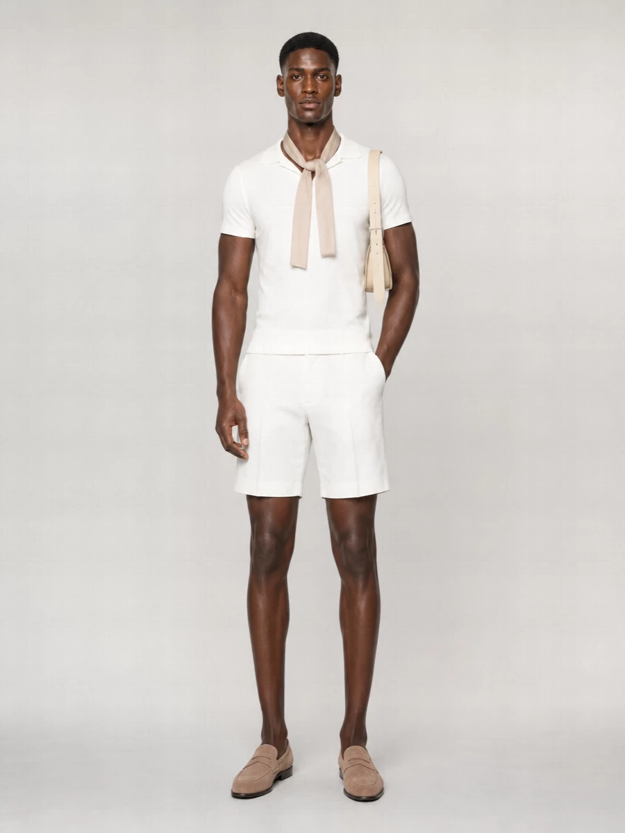 Lardini Linen Pleated Bermuda Shorts
