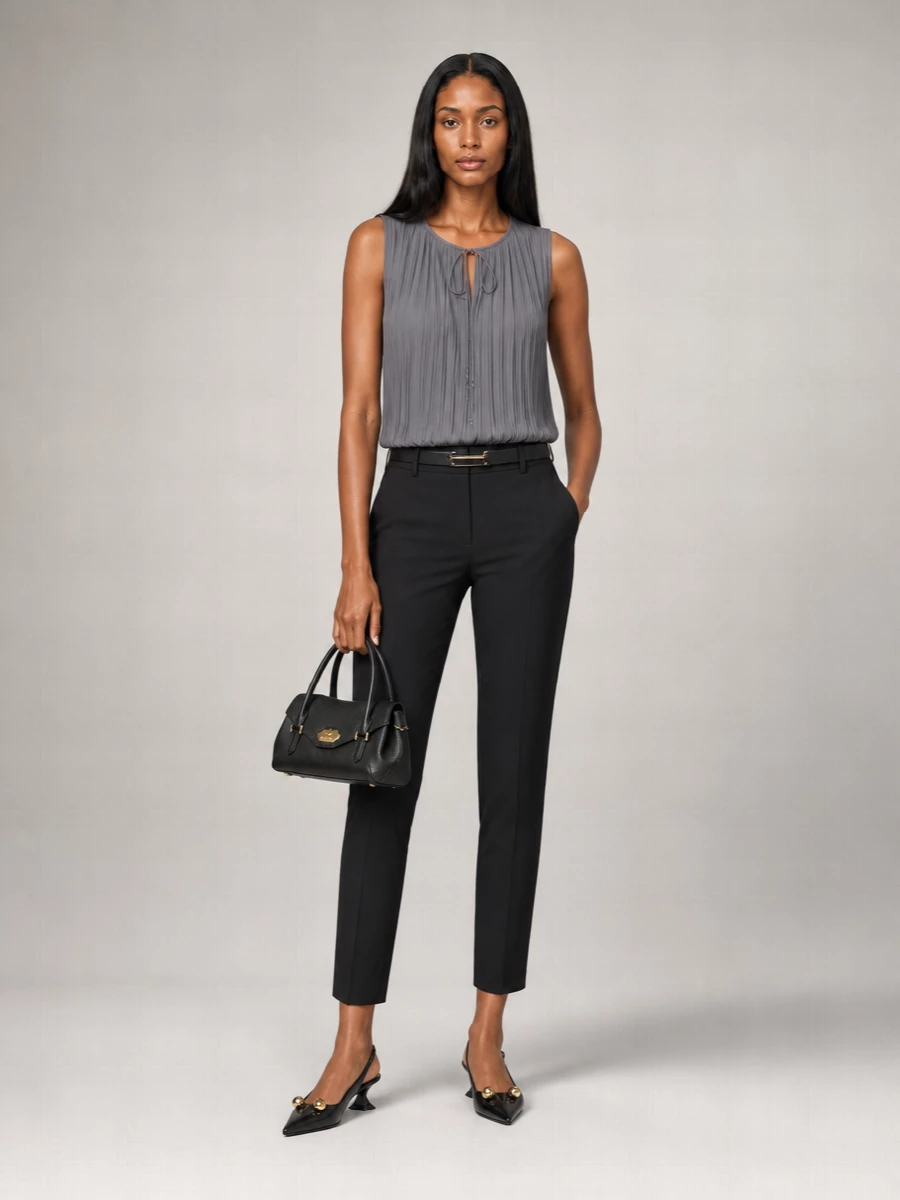 Lanvin Wool High-Rise Cropped Straight-Leg Tailored Trousers