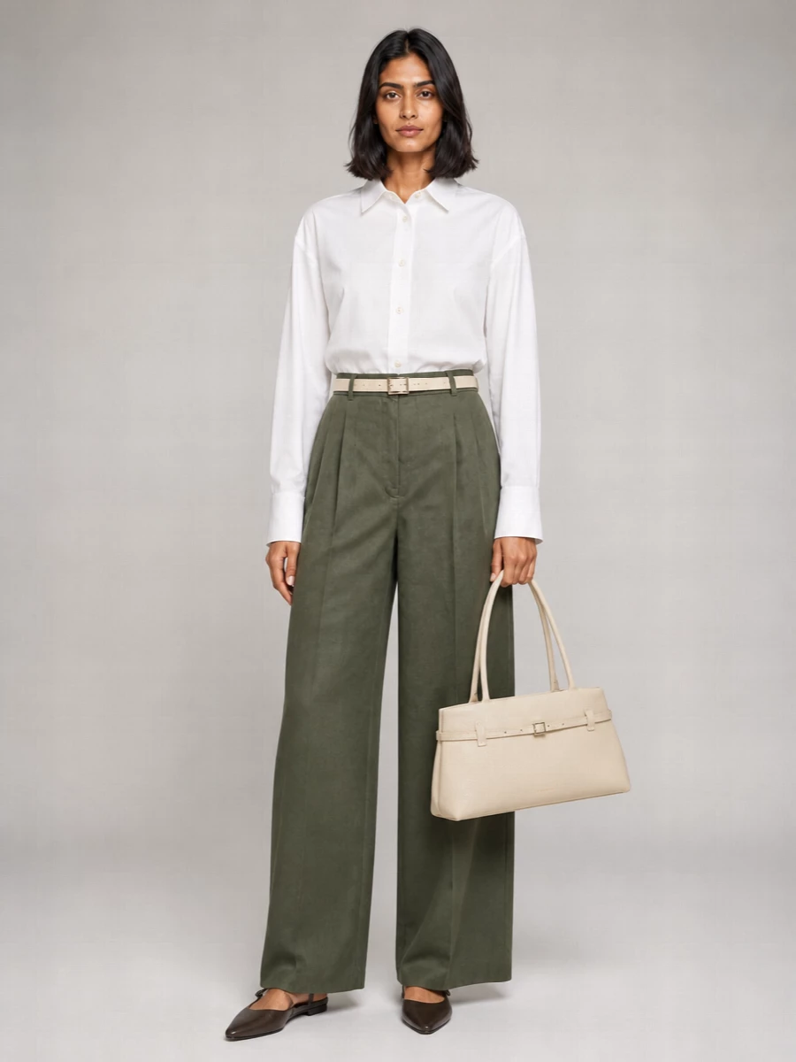 S Max Mara Linen High-Rise Wide-Leg Trousers