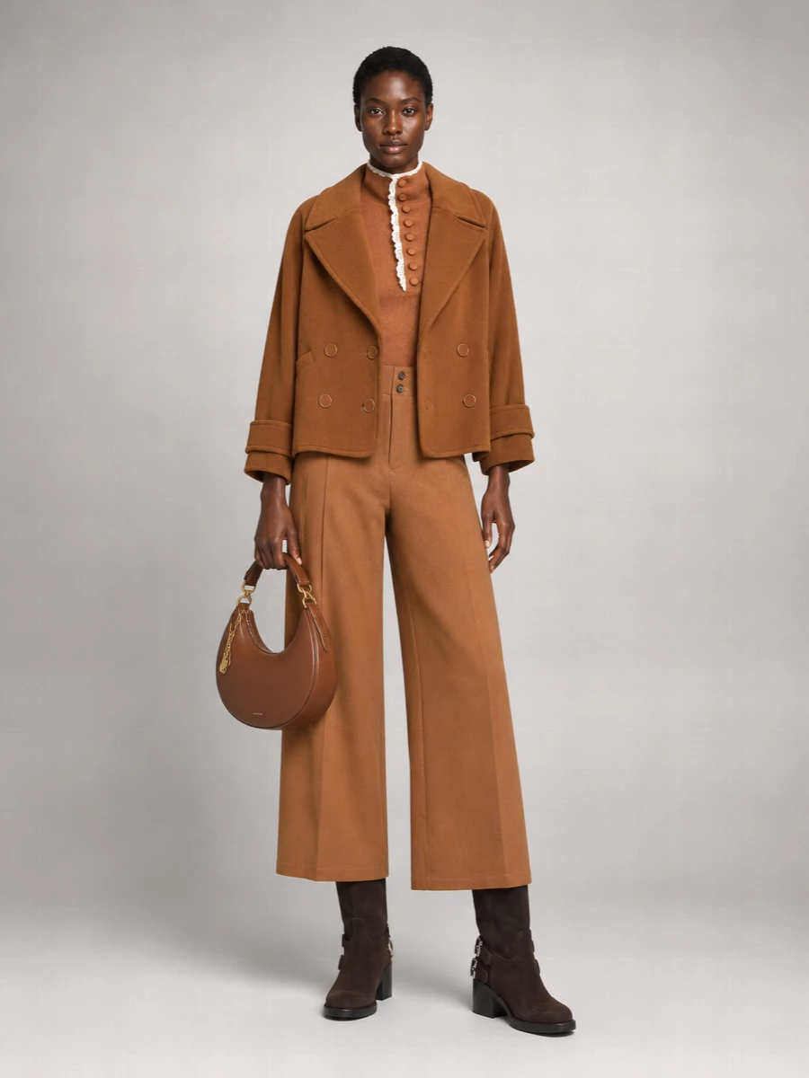 Chloé Wool Double-Breasted Short Coat