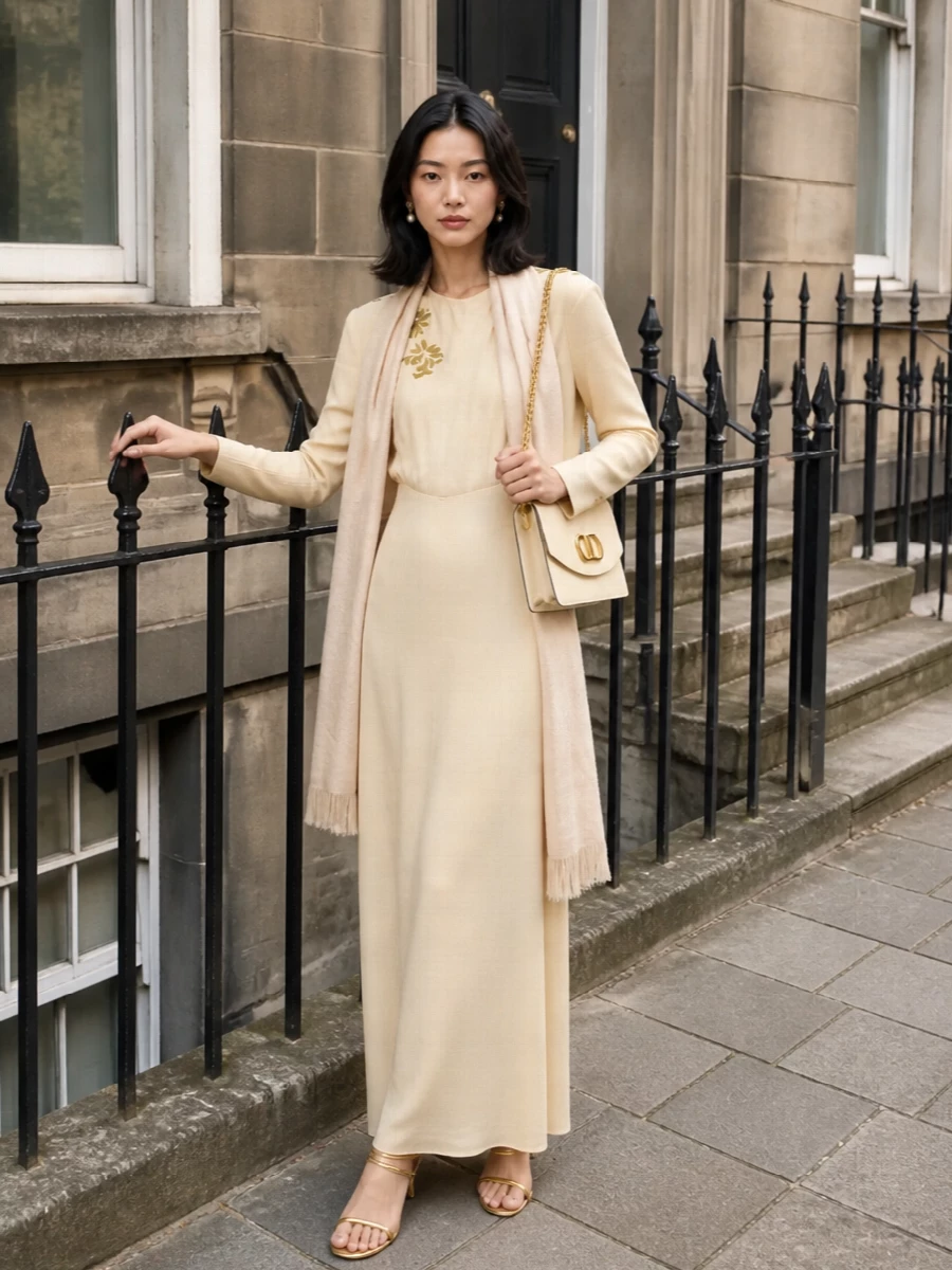 Isabel marant buttercream dress gold sandals