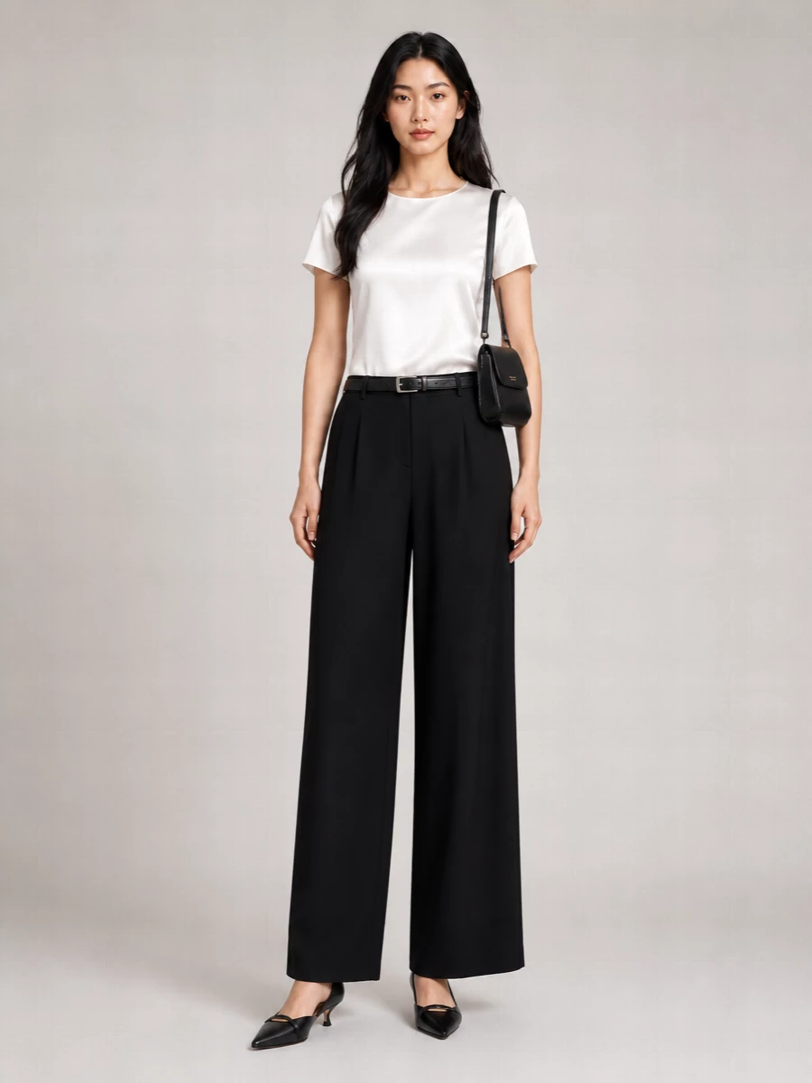 Emporio Armani Pleated Wide-Leg Trousers