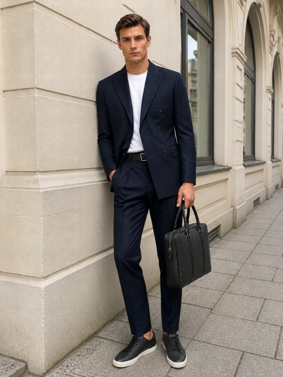 Golden goose navy tailoring gucci briefcase