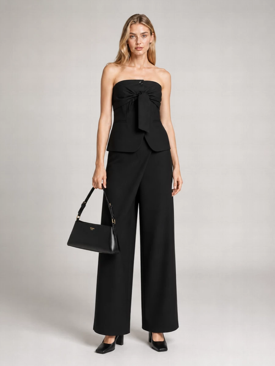 Max Mara Strapless Draped Jumpsuit