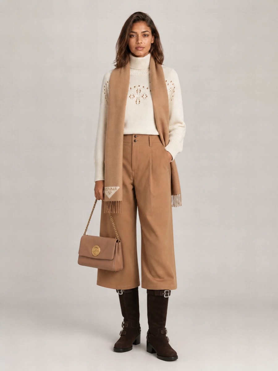 Chloé Wool Pointelle-Knit Oversized Turtleneck Sweater