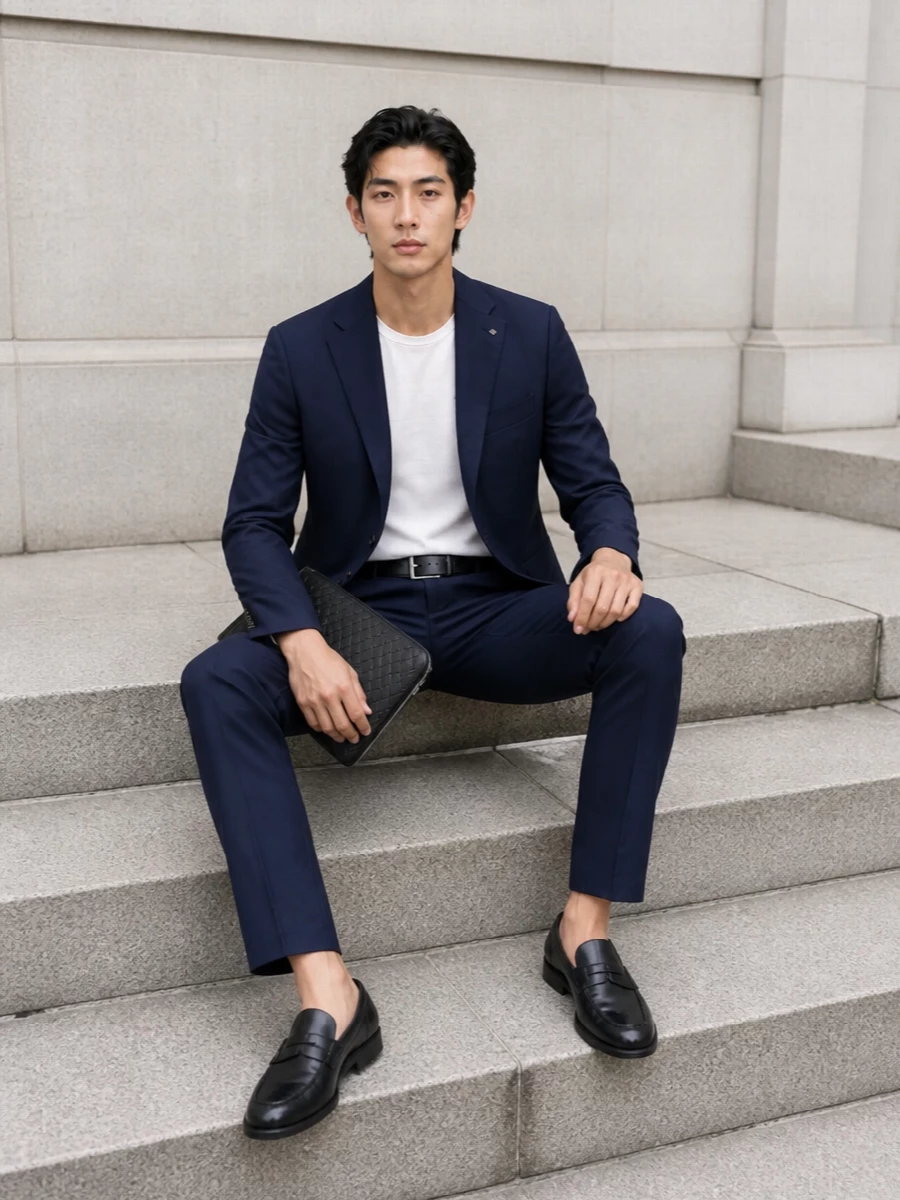 Tagliatore navy blazer pt torino trousers outfit