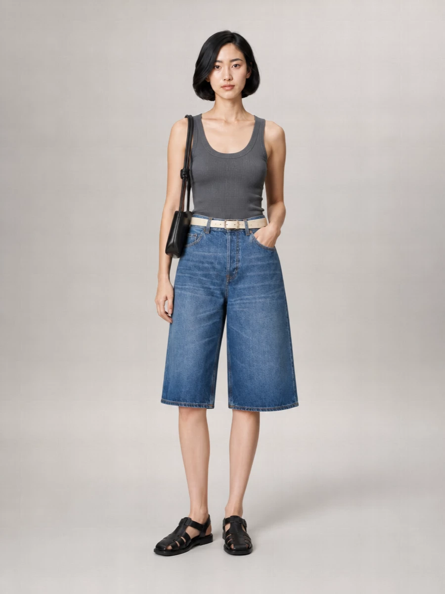 Haikure Denim Bermuda Shorts