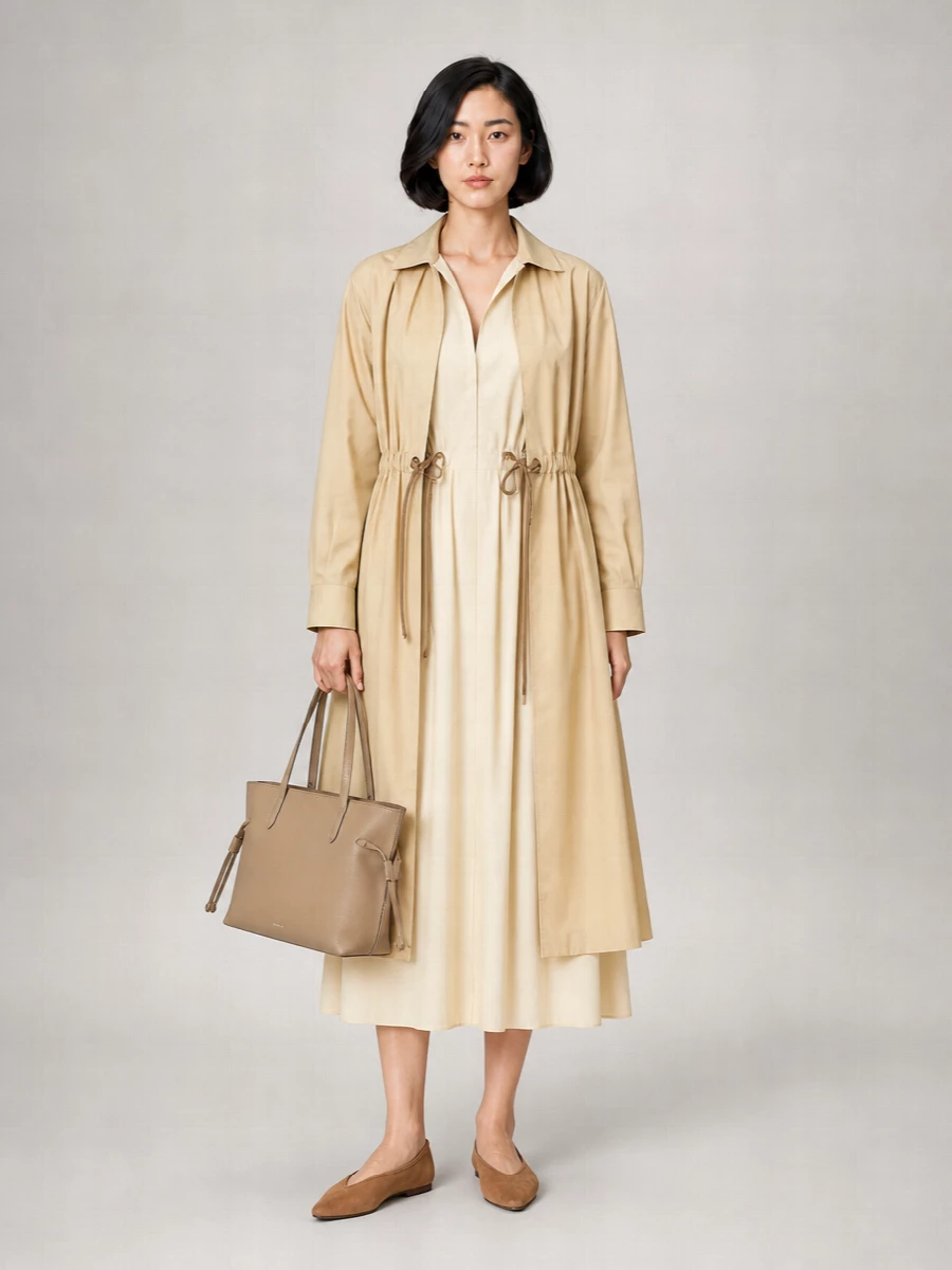 Max Mara Cotton Belted Midi Dress