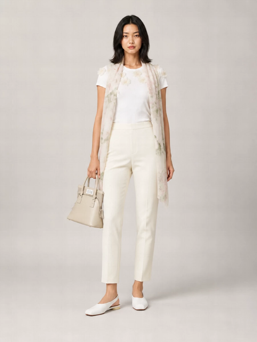 S Max Mara Floral Appliqué T-Shirt