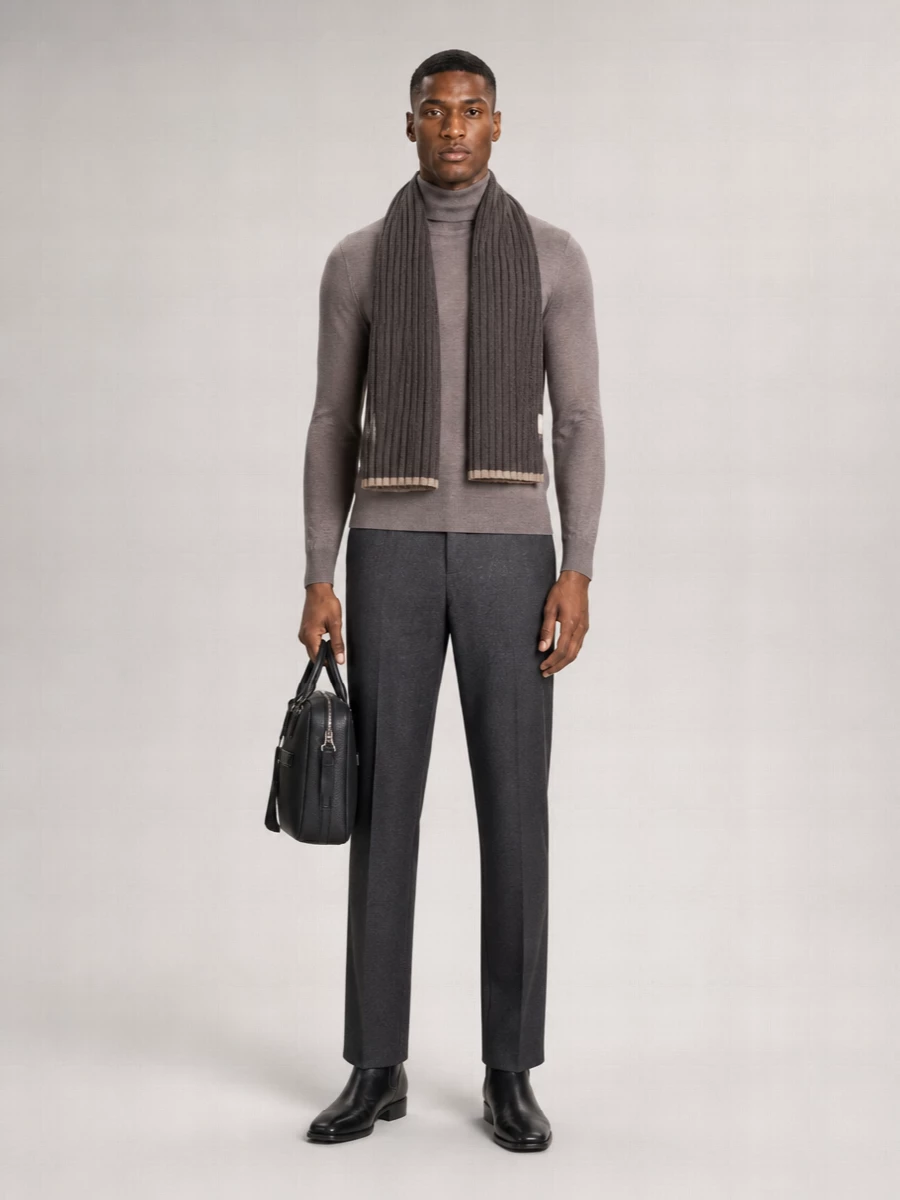 John Smedley Merino Wool Turtleneck Long-Sleeve Top