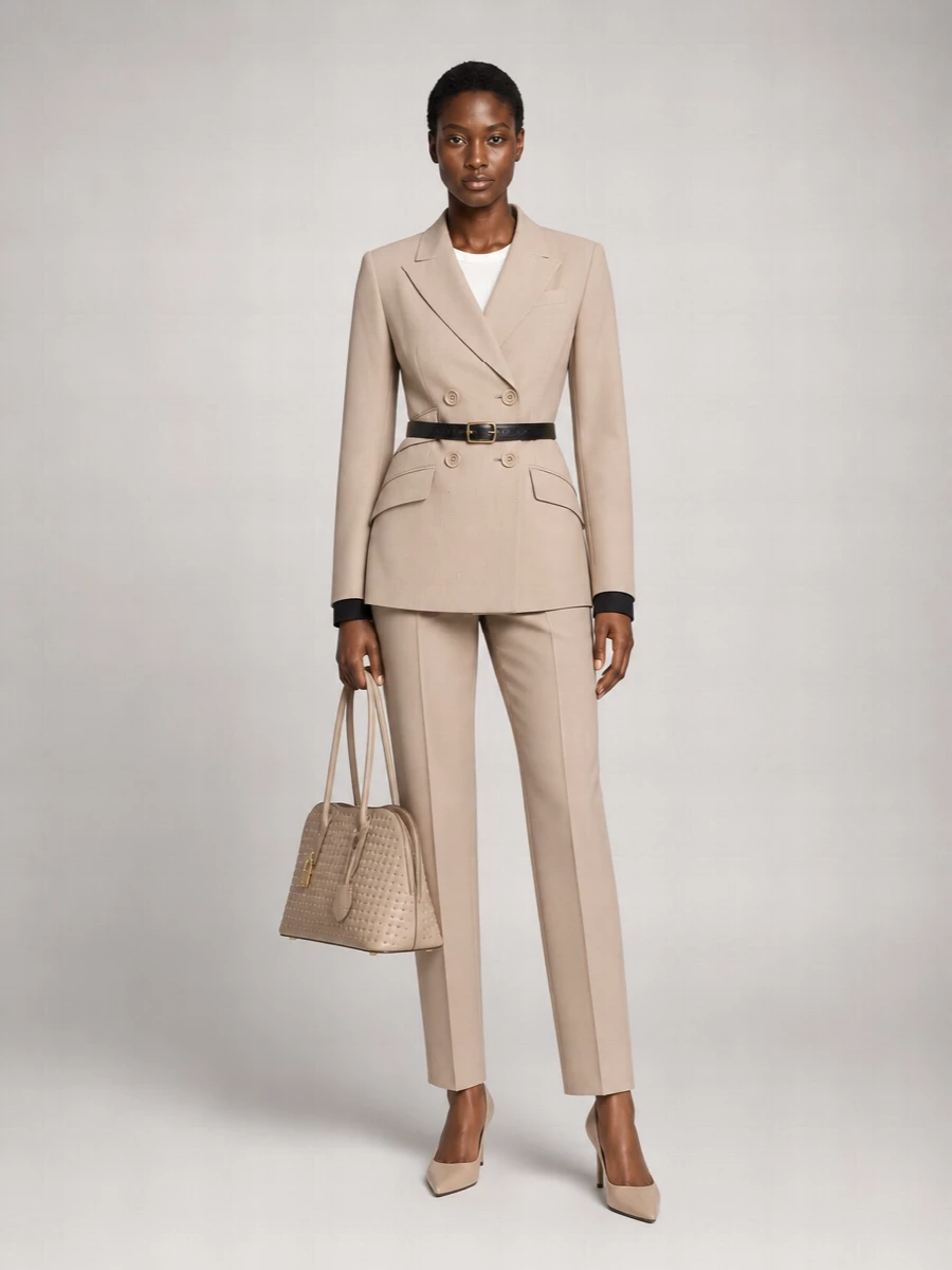 Max Mara Wool Mohair Silk Straight-Leg Tailored Trousers