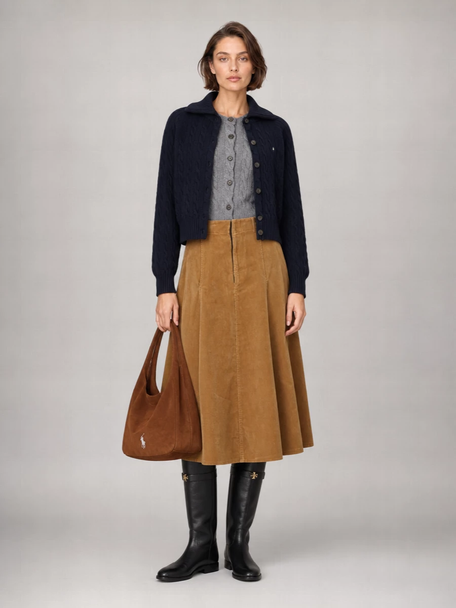 Polo Ralph Lauren Cashmere Wool Braided Cardigan