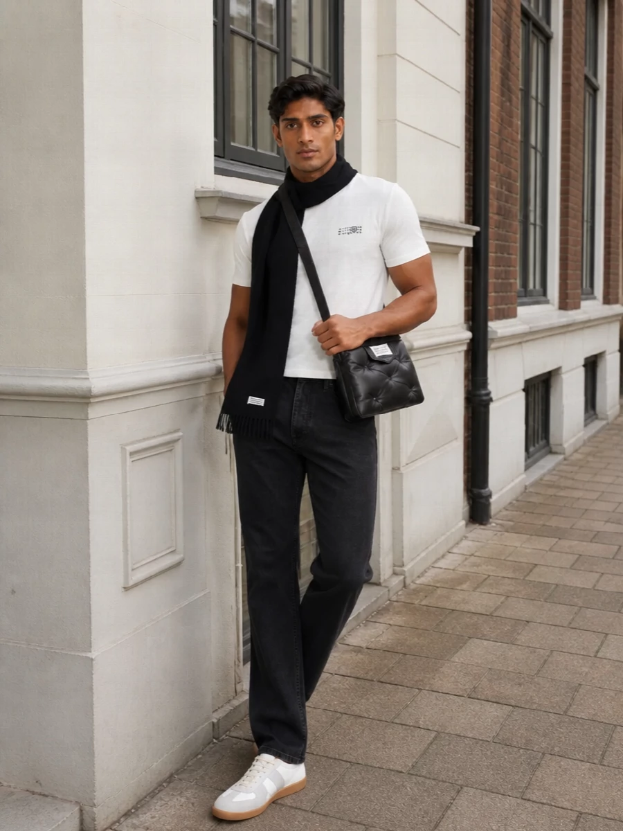 Maison margiela white tee black jeans sneakers