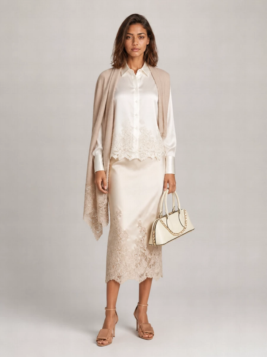 Ermanno Scervino Silk Knee-Length Pencil Skirt