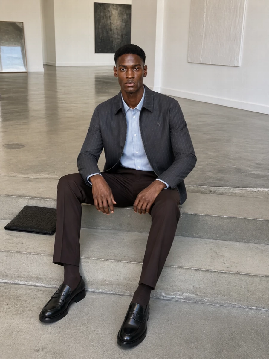 Burberry pinstripe jacket tailored trousers
