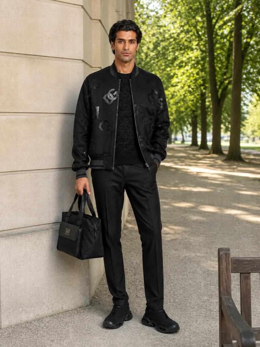 Dolce gabbana black bomber tailored trousers