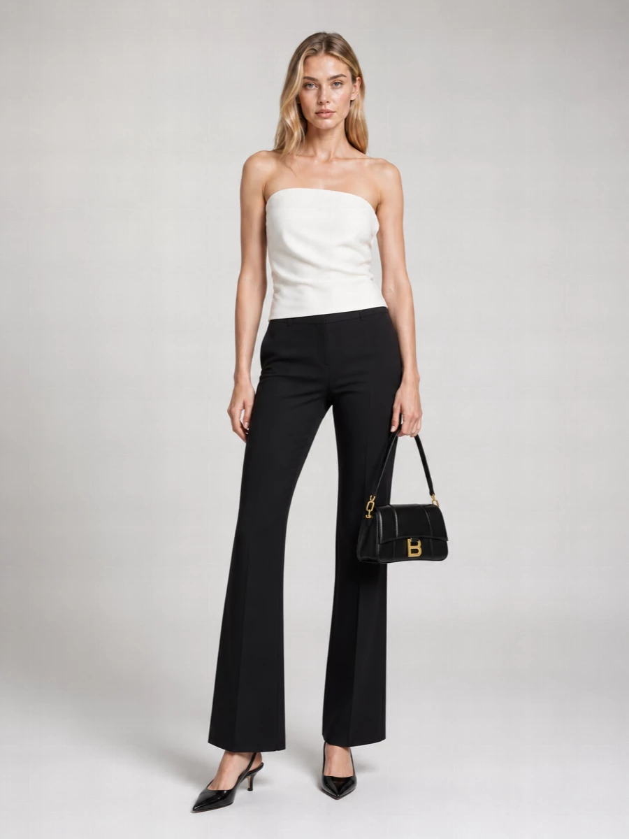 Sportmax Flared Trousers With Leather Belt