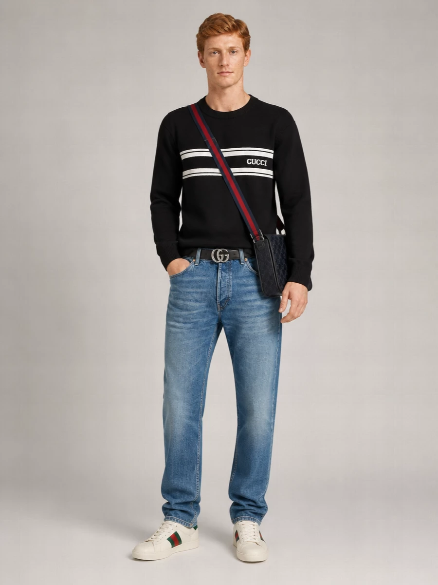 Gucci Denim Mid-Rise Straight-Leg Jeans