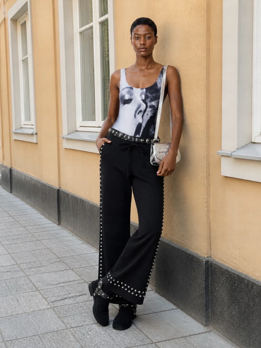 Gimaguas stud pants gaultier bodysuit balenciaga boots
