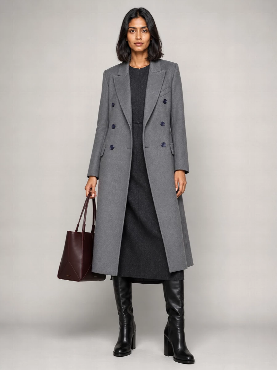 Victoria Beckham Wool Cashmere Fitted Coat