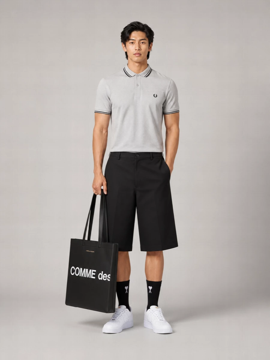 Comme Des Garçons Polo Collar Graphic Print Short Sleeves