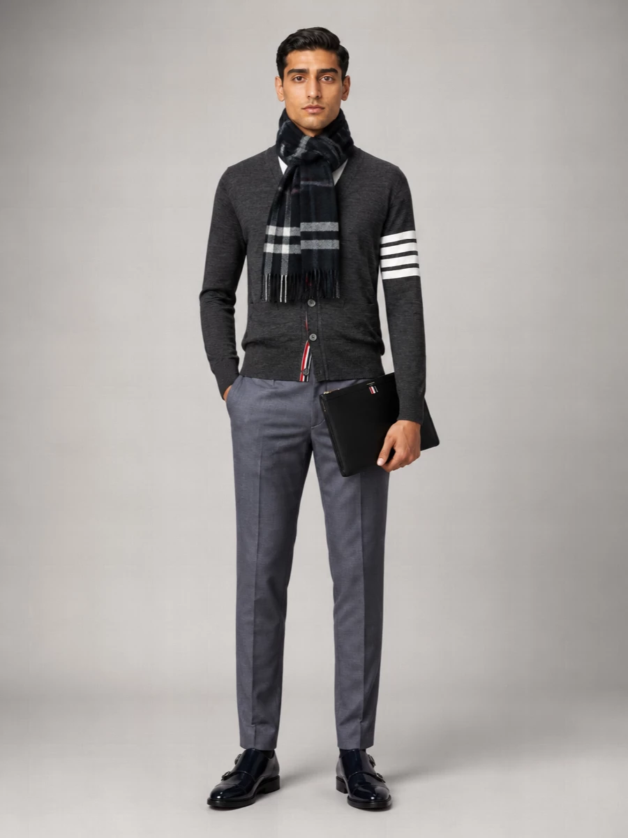 Thom Browne Calf Leather Cap Toe Double Monkstrap Shoes