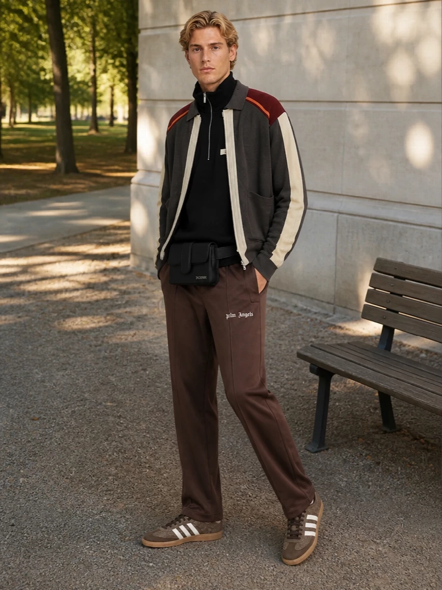 Kiko jacket jacquemus half zip palm angels pants