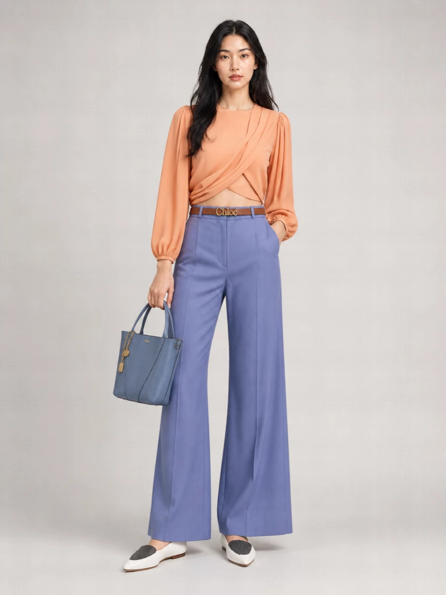 Chloé Linen Flared Wide-Leg Trousers