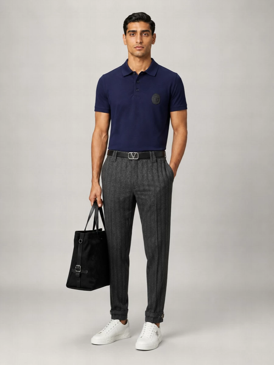 Versace Cotton Piqué Short-Sleeve Polo Shirt