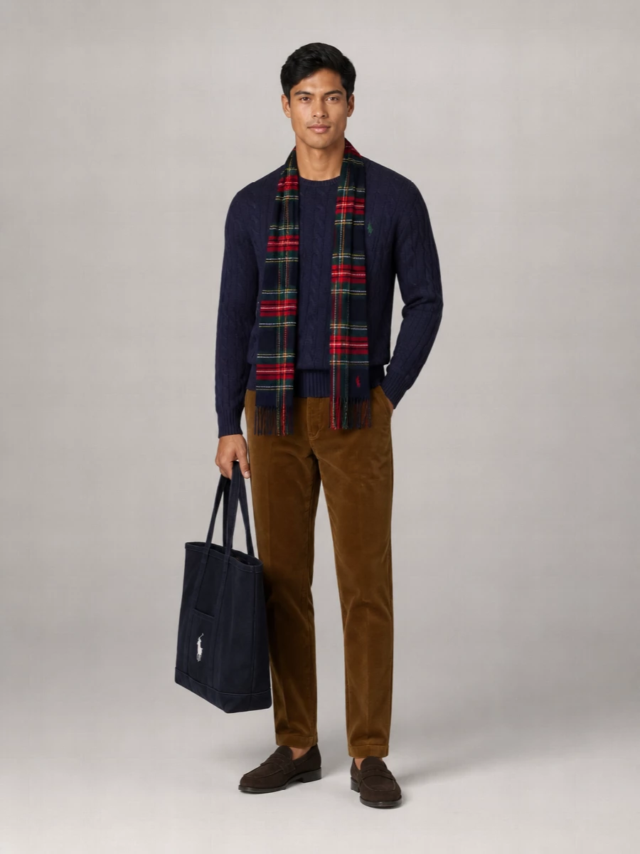 Polo Ralph Lauren Cable-Knit Wool Cashmere Crew-Neck Sweater
