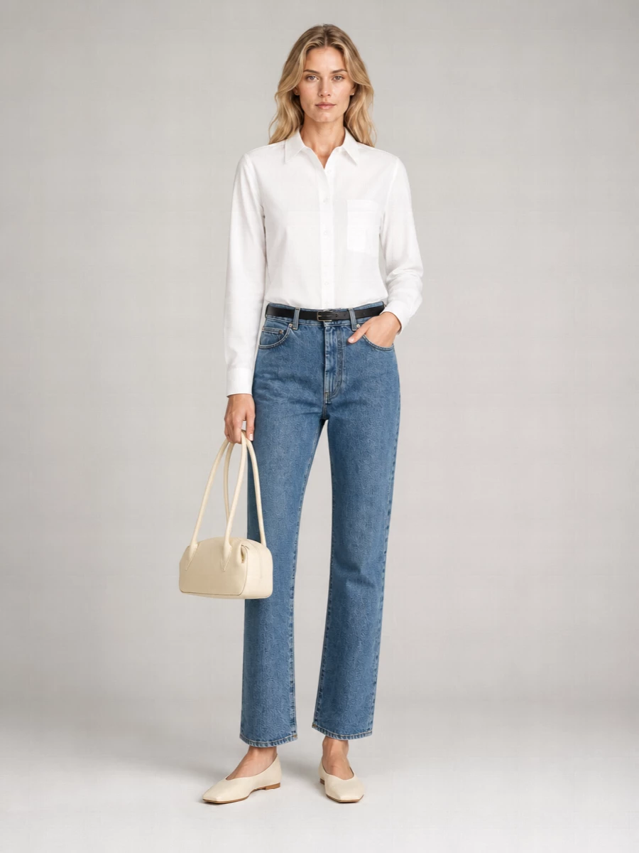Loulou Studio Denim Straight-Leg Jeans