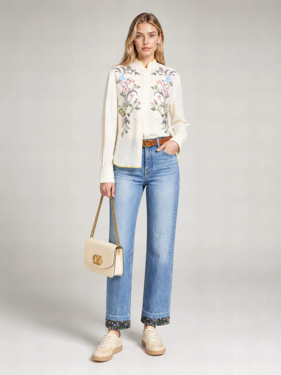 Valentino Garavani Leather And Raffia Low-Top Sneakers