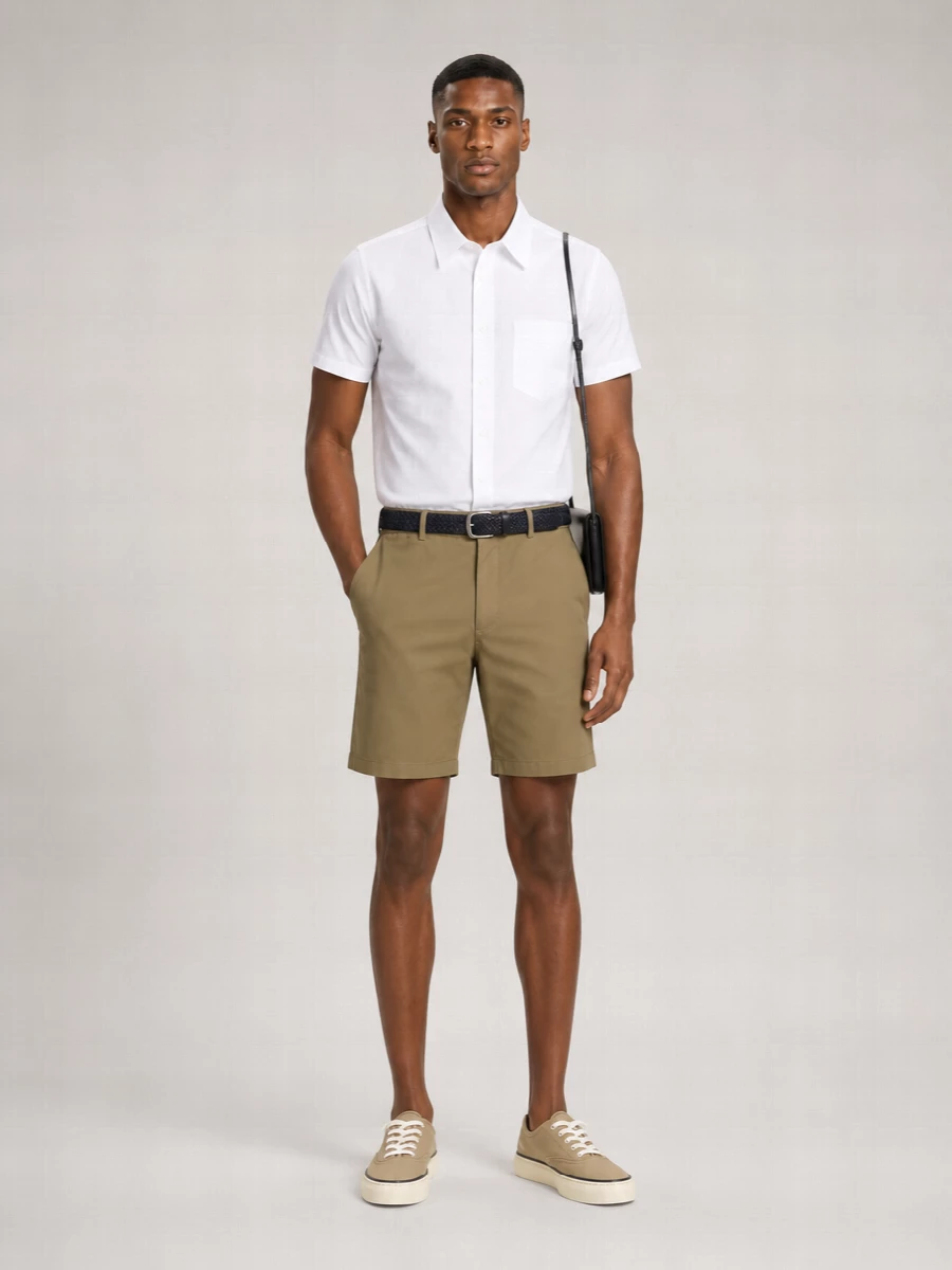 Ami Paris Cotton Utility Chino Shorts