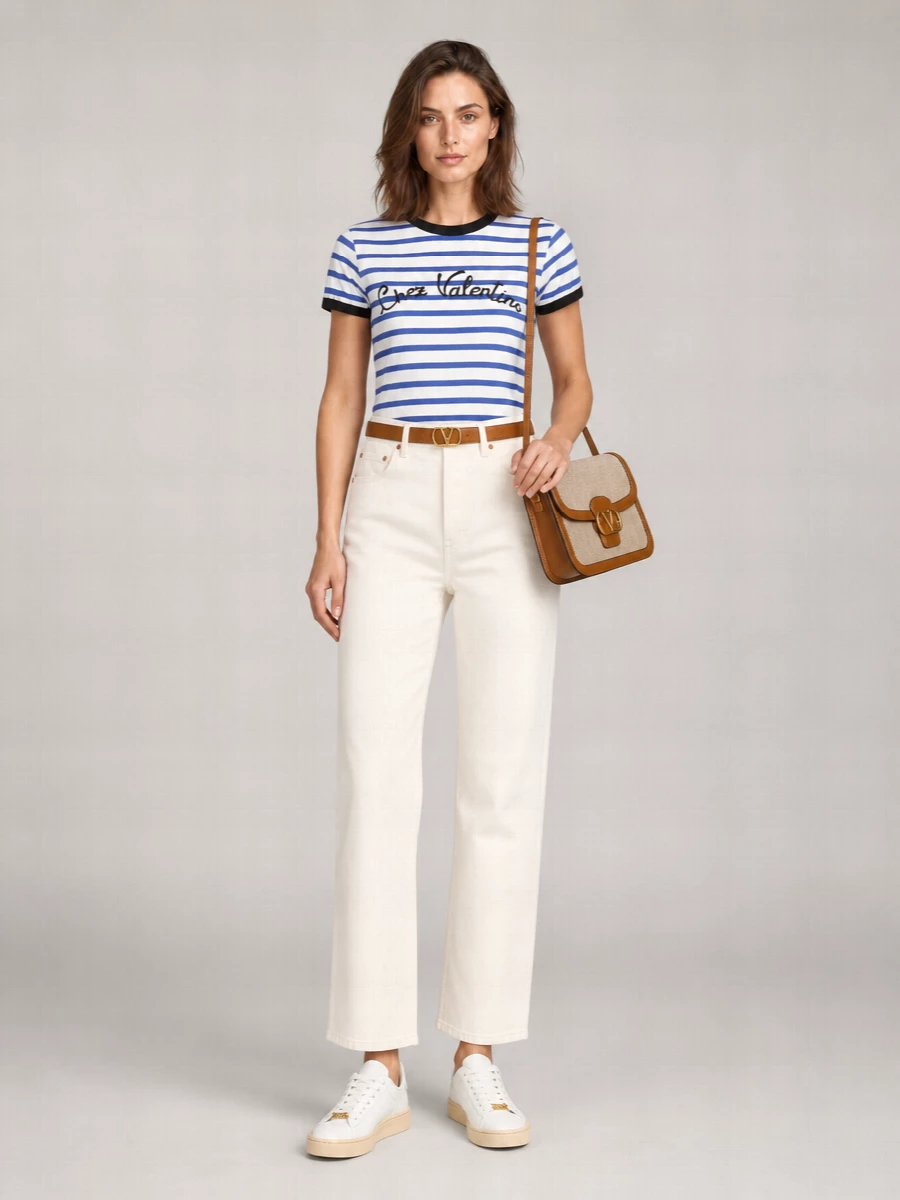 Valentino Striped Cotton Short-Sleeve T-Shirt