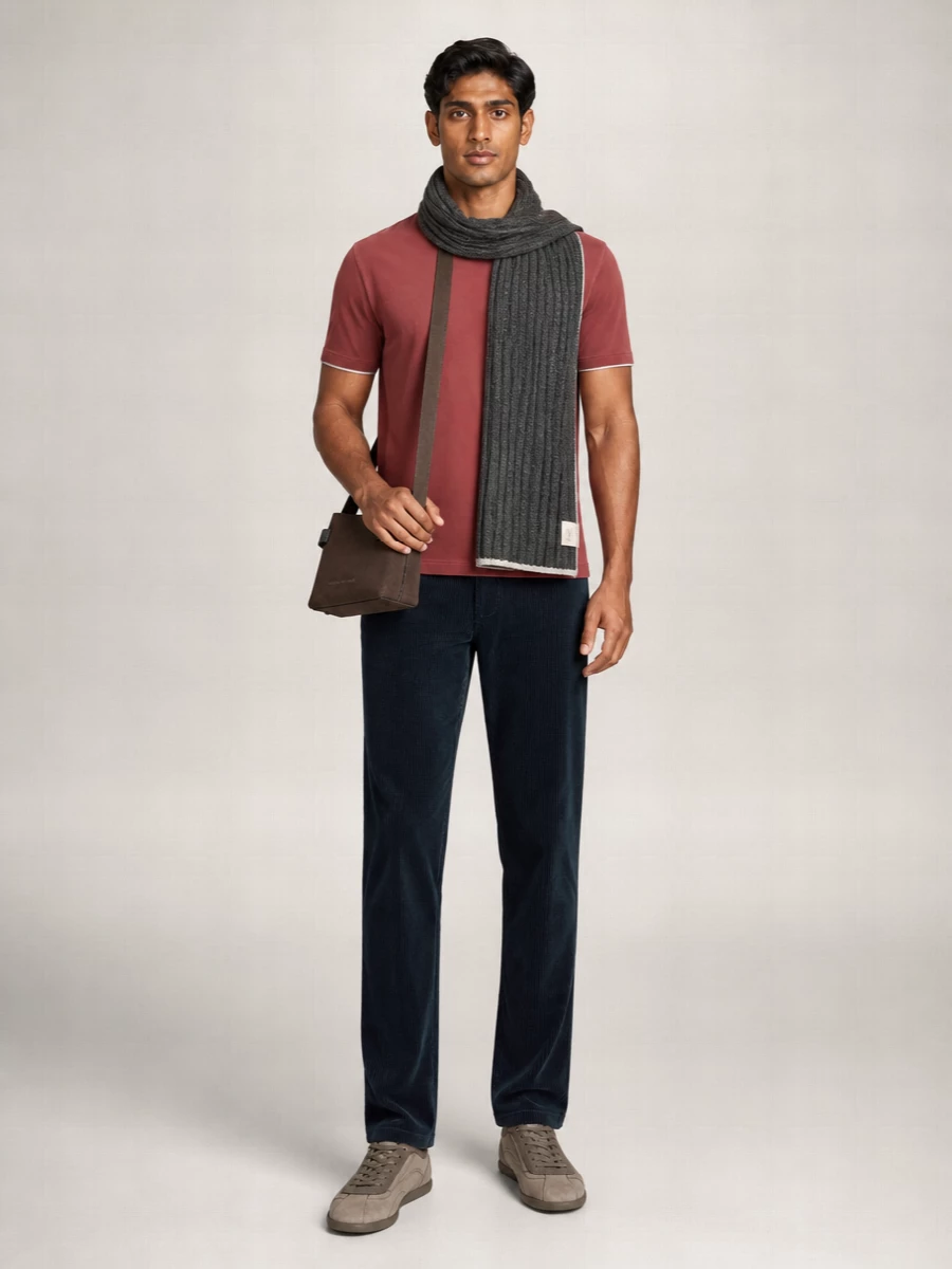 Brunello Cucinelli Ribbed Cashmere Scarf Two-Tone Profile