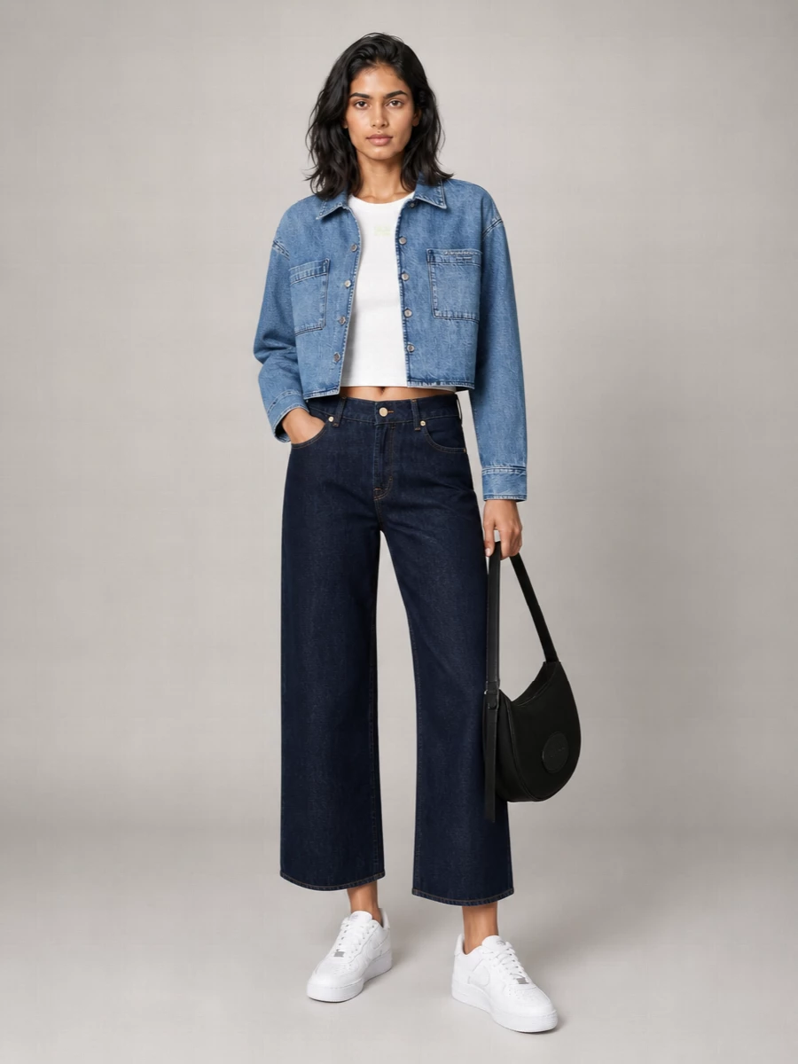 Alexander Wang Denim Cropped Shirt Jacket
