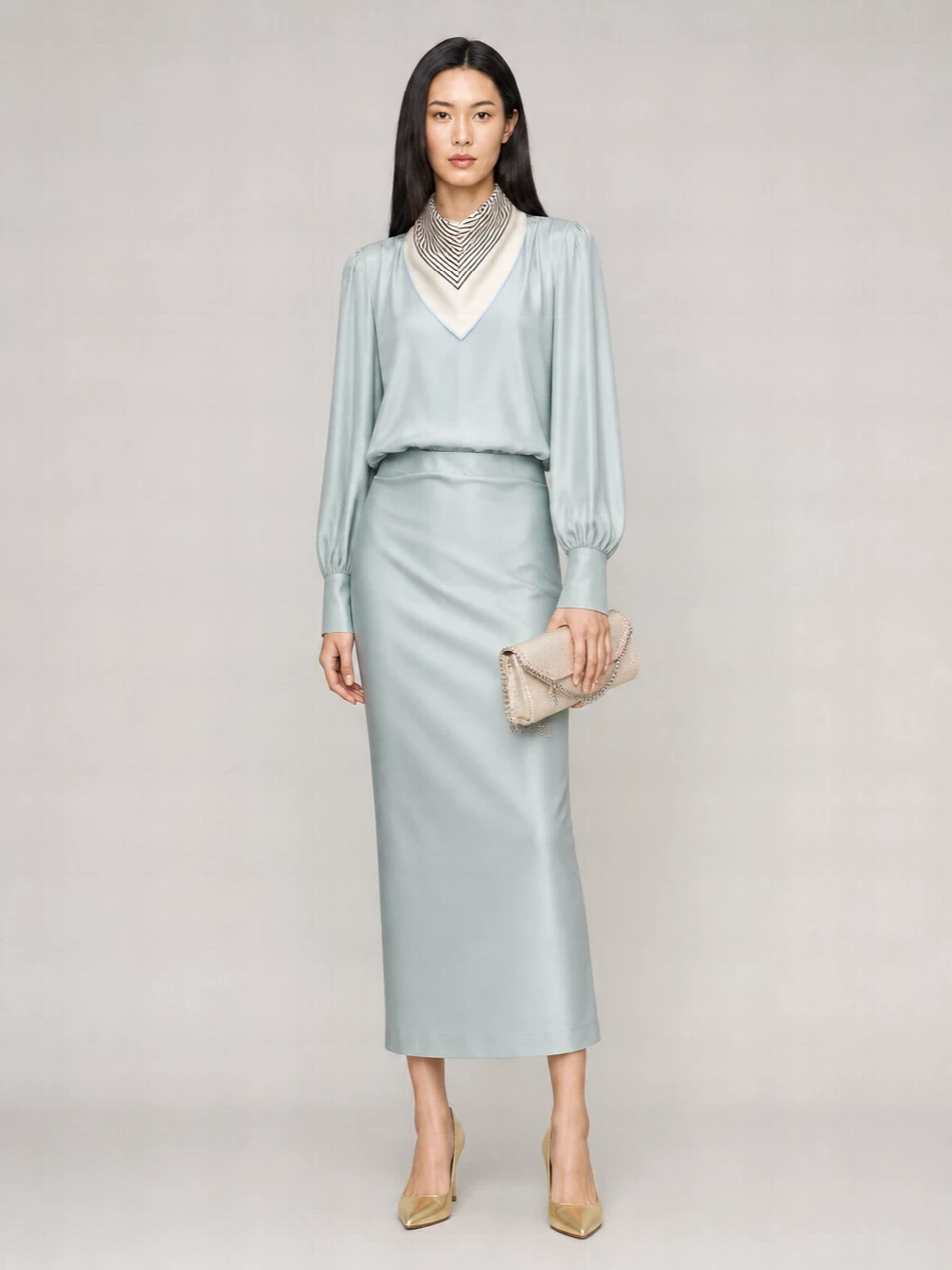 Rotate Satin Midi Dress