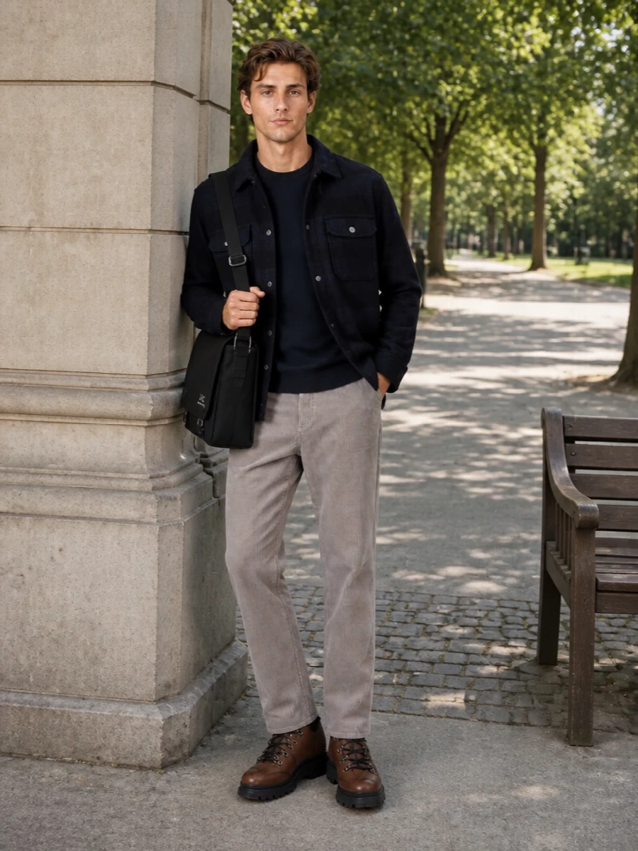 Woolrich shirt jacket corduroy trousers hogan boots