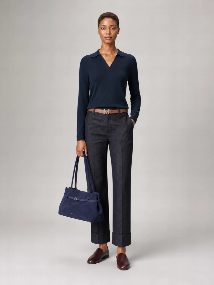 Weekend Max Mara Cashmere Wool Long-Sleeve Collared Sweater