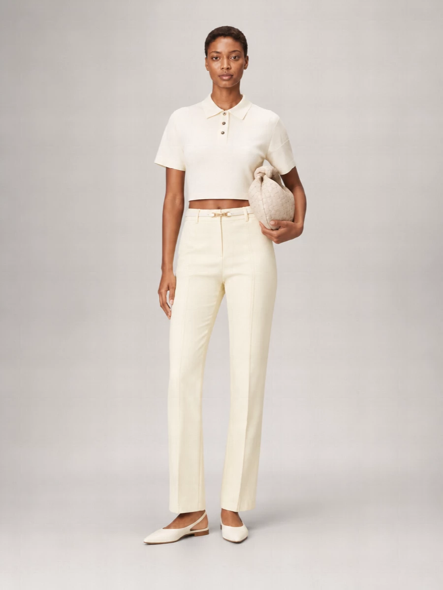 Bottega Veneta Cotton Cropped Polo Shirt
