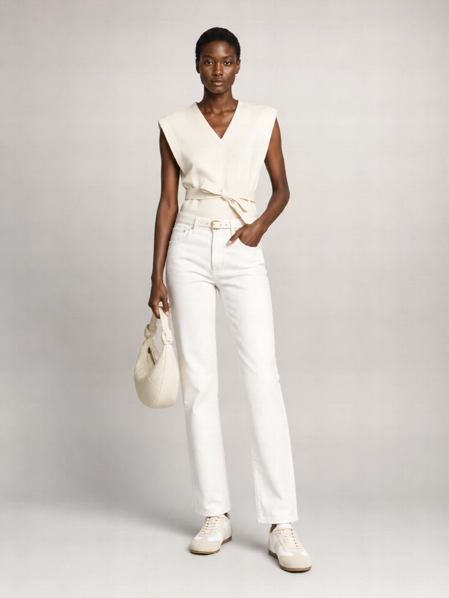 Lemaire High-Rise Straight-Leg Denim Jeans With Belt