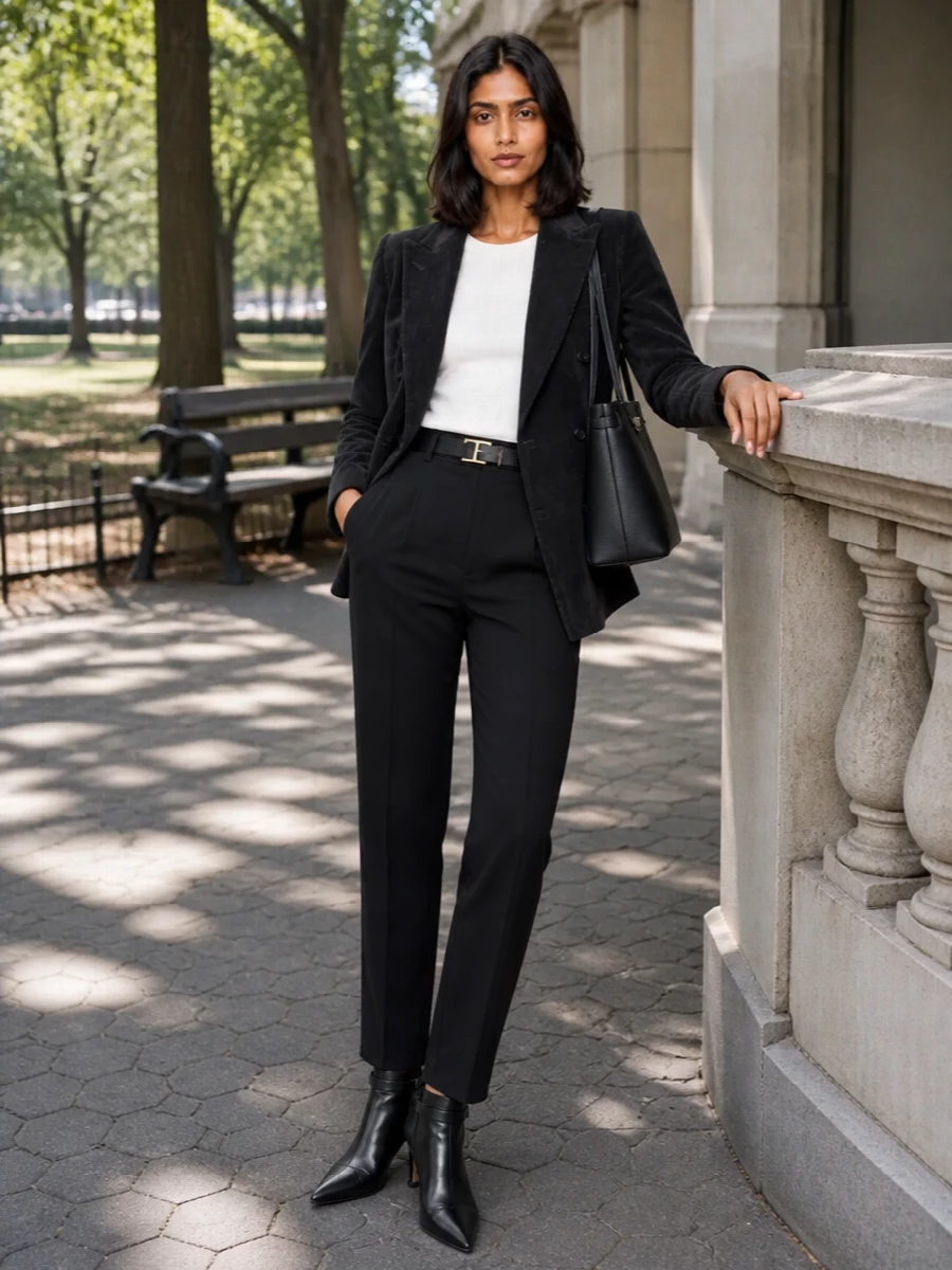 Tagliatore charcoal blazer black tailored trousers