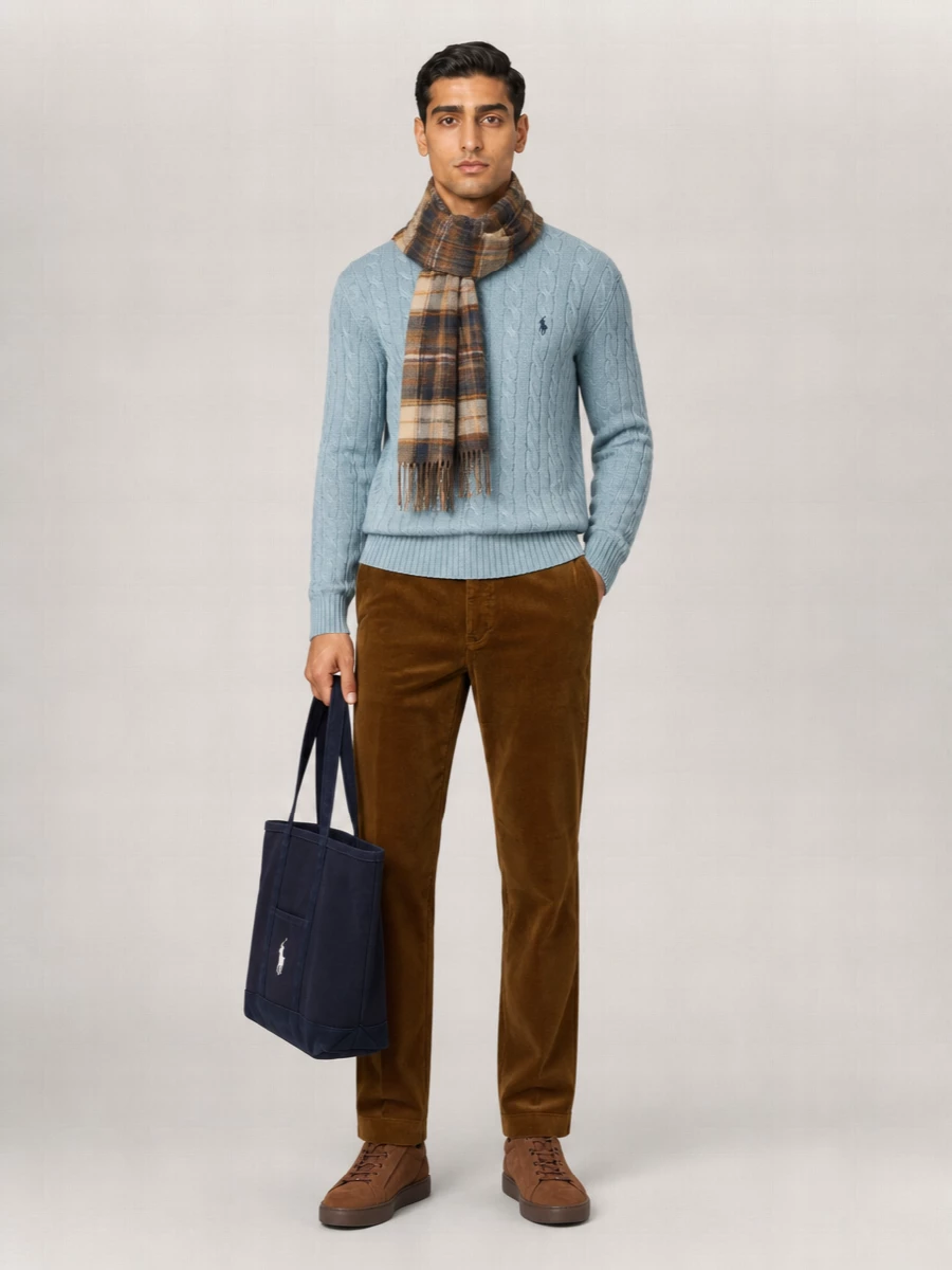 Polo Ralph Lauren Cashmere Wool Cable-Knit Crew-Neck Sweater