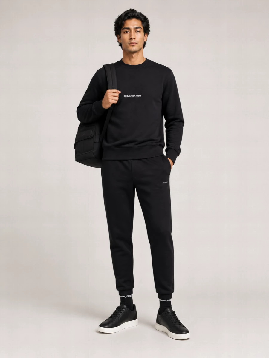 Calvin Klein Cotton Blend Crew Neck Sweatshirt