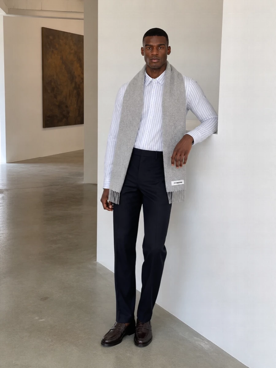 Jacquemus striped shirt jil sander navy trousers