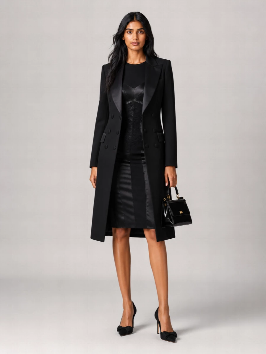 Dolce&Gabbana Silk Virgin Wool Double-Breasted Blazer