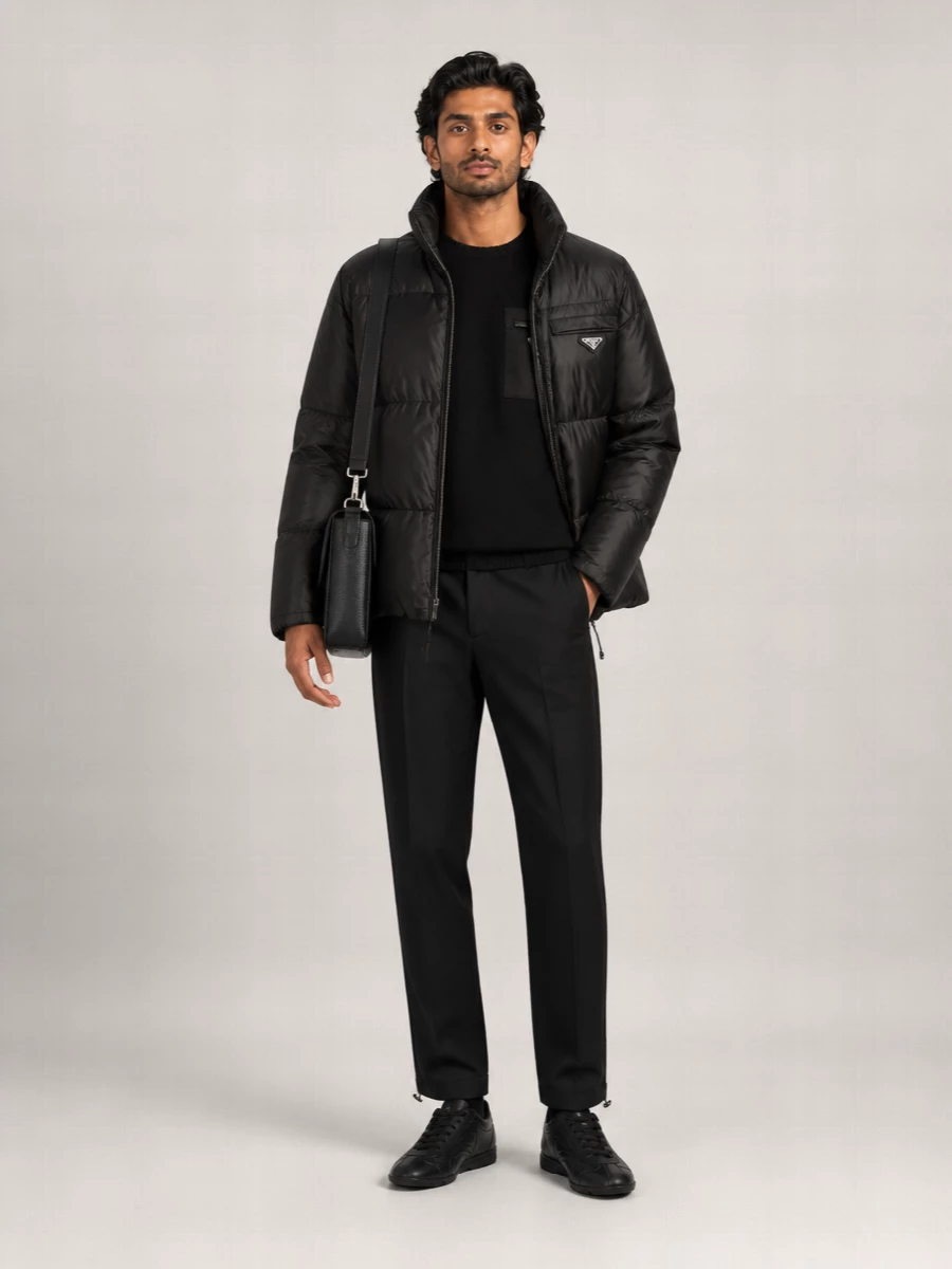 Prada Lamb Leather Down Jacket