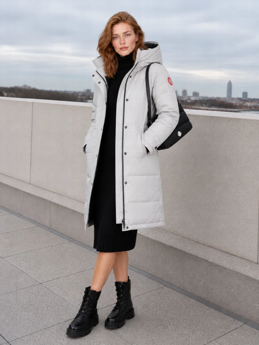 Canada goose puffer moncler sweater dress outfit