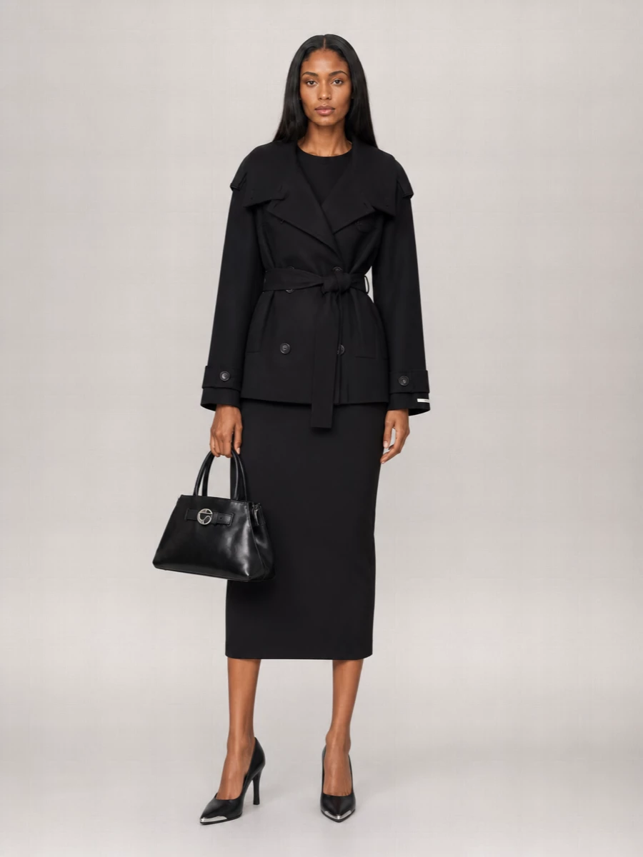 Sportmax Wool Short Trench Coat